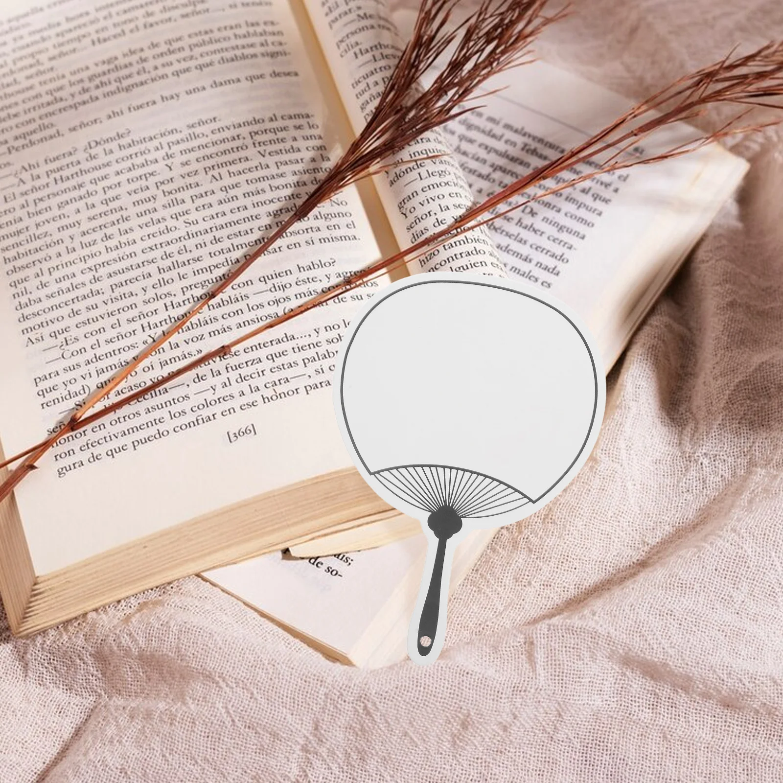 

12 PCS Blank Fan Shaped Cardstock Bookmarks White Paper Page Markers DIY Projects Tassel Hole Craft Gifts Students