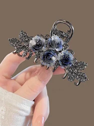 1 Pcs Fashion Ink Water Diamond Rose Flower Hair Claws For Women Girls Party Hair Accessories
