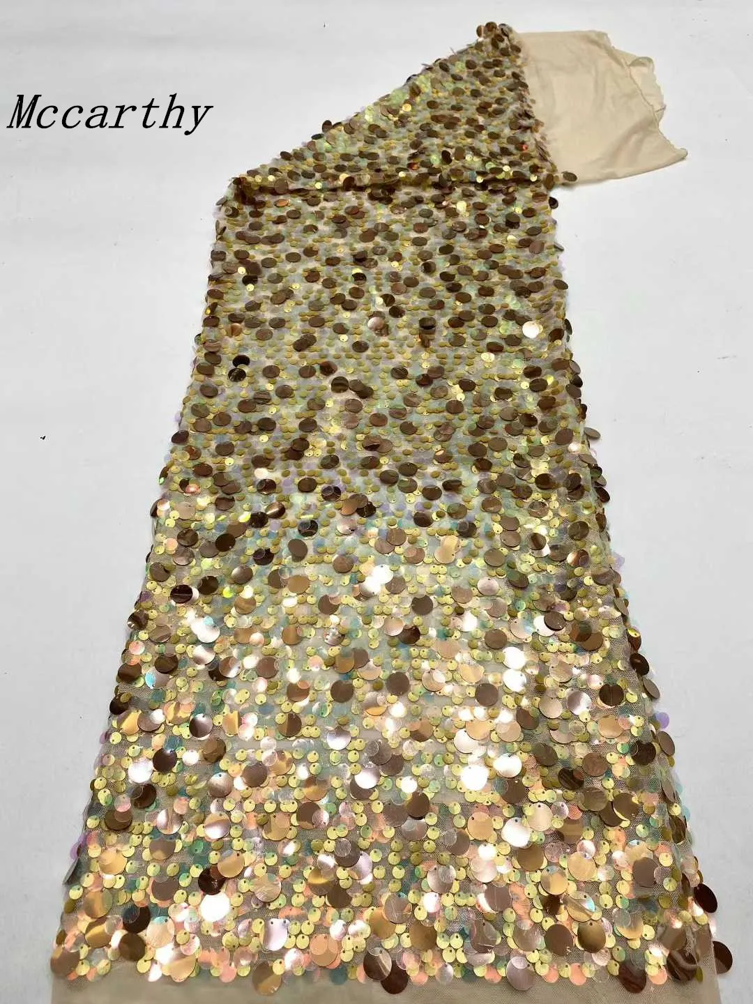 

French Lace Fabric 2025 High Quality Tulle Sequins Lace 5 Yards African Luxury Sequins Mesh Lace For Women Evening Dress
