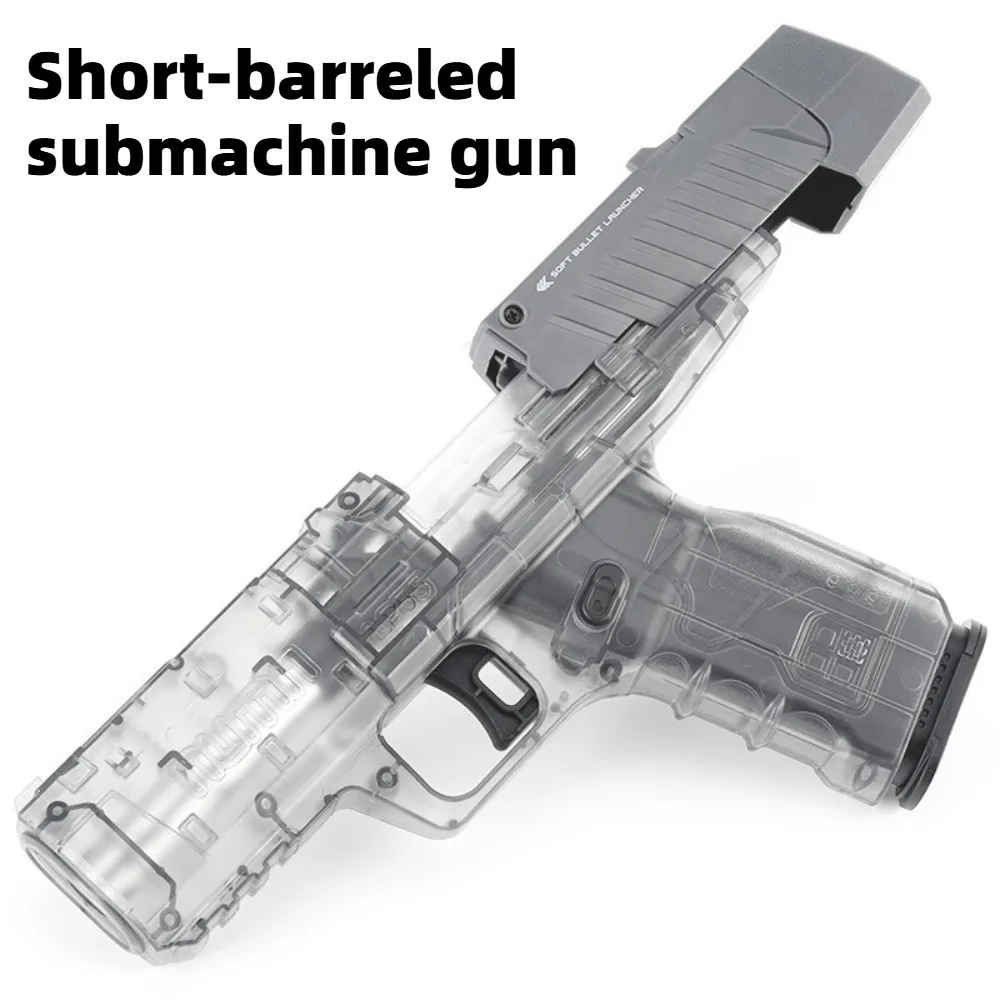 Short Barreled Soft Bullet Toy Gun Model Plastic Pistol with Ultra Long Range Launcher Birthday Holiday Gift