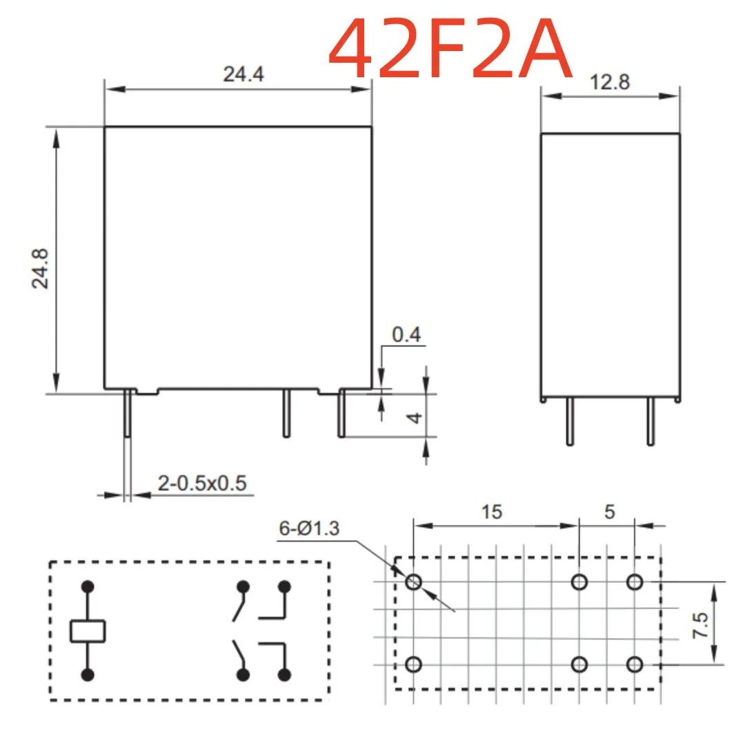 New ALA2PF24 M42 ; ALA2ZF24 ; ALA2F12 C01 (42F2A-12V/24V-3A/5A) Relay 6pins