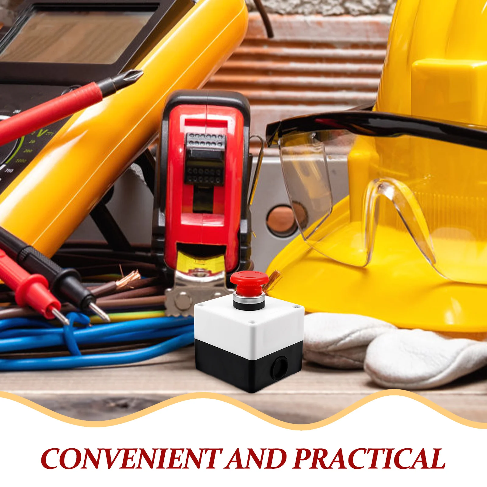 

Push Button Station Box Momentary Control Switch Emergency Stop Button Safety Emergency Power Cutoff Momentary Control Switch