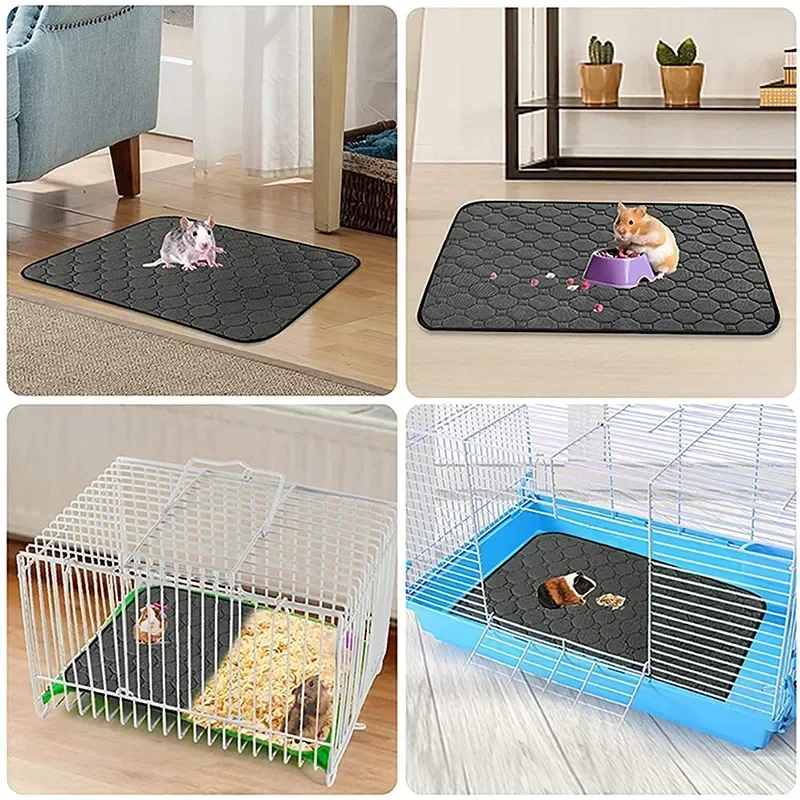 Pee Slip Liner For Hamsters Waterproof Pad Pig Mat Cage Absorbent Guinea Items Pet Rabbit Highly Accessories Small Bedding