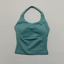 Performance Tank Tops Halters Strappy Seamless Workout Women - Pine Green