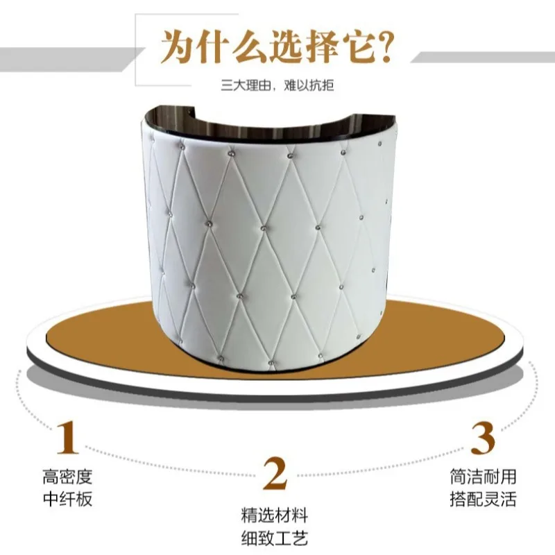 European curved front desk reception desk soft bag diamond checkout page hotel beauty salon light luxury welcome bar can be cust