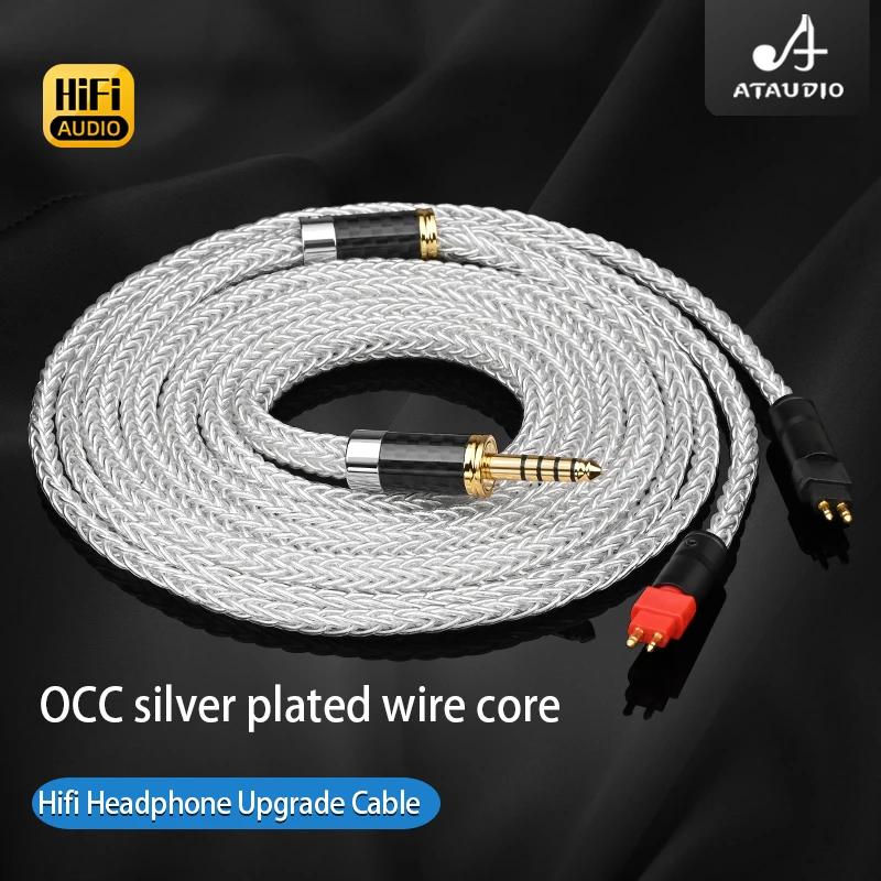 ATAUDIO Hifi Headphone Cable 16 Strands OCC  Silver Plated Core Earphone Cable for Sennheiser HD580 HD600 HD650 HD25 HD660S