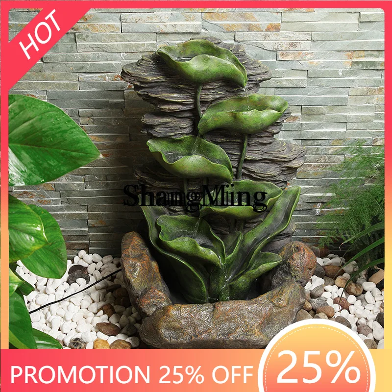 

SM's new large lotus leaf flowing water courtyard landscape ornament resin fountain decoration