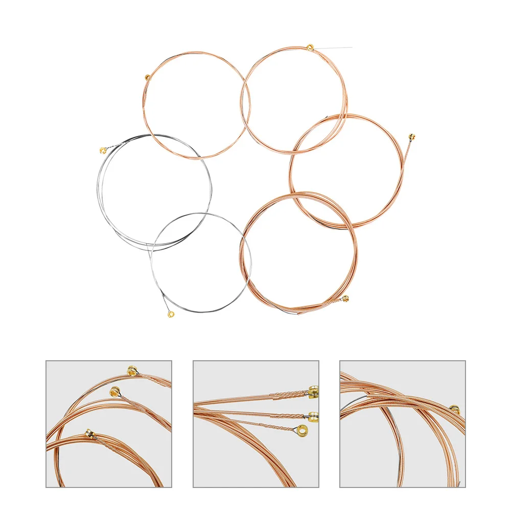 

6 Pcs Acoustic Guitar Strings Folk Accessories Major Parts and Phosphor Bronze Supply