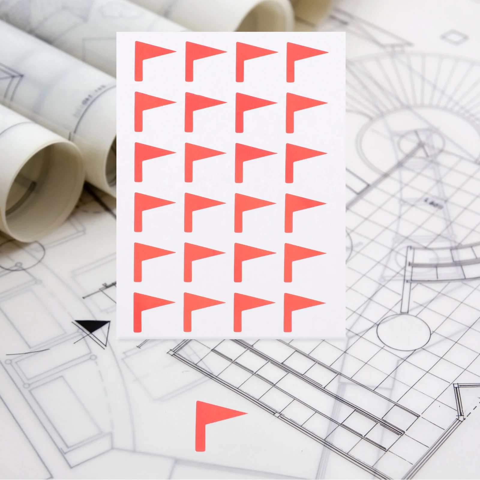 

12 Sheets Map Stickers Flag Shaped Label Markers Adhesive Classification Decals Red No Residue Reusable Identification Home