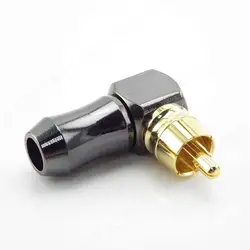 RCA male Plug Connector 90 Degree Wire Adapter Gold Plated Solder Terminal for 6.2mm Speaker Cable Right Angle Audio L Type m20
