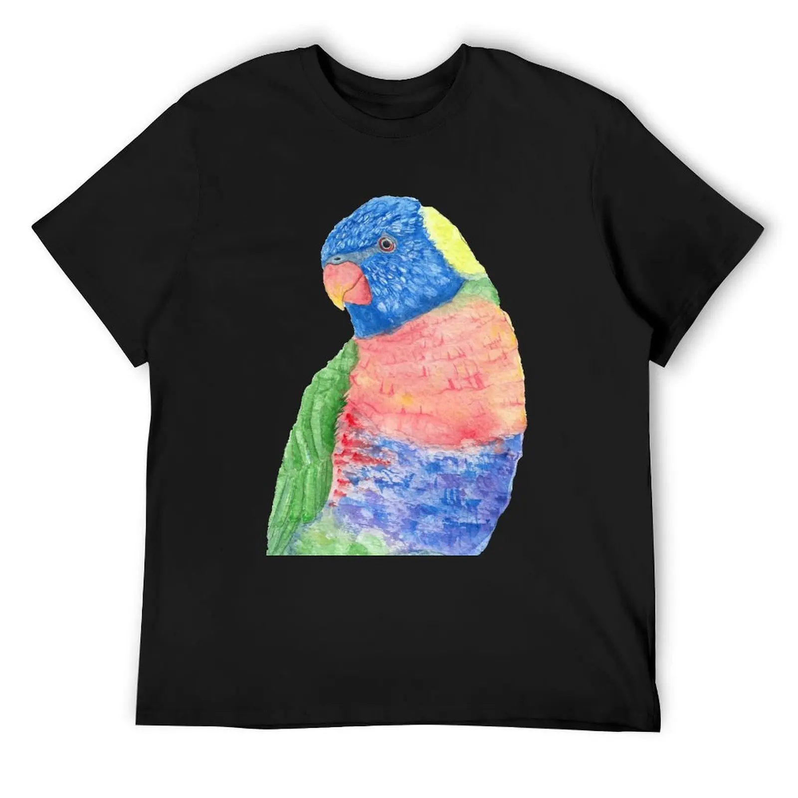 

Watercolor rainbow lorikeet parrot watercolor portrait T-Shirt shirts graphic tee graphic tee shirt Louboutins men workout shirt