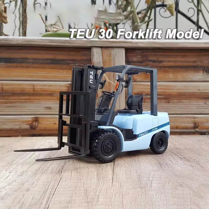 

1:20 Scale TEU 30 Forklift New Energy Engineering Alloy Car Model Collection Ornaments Vehicle Toy