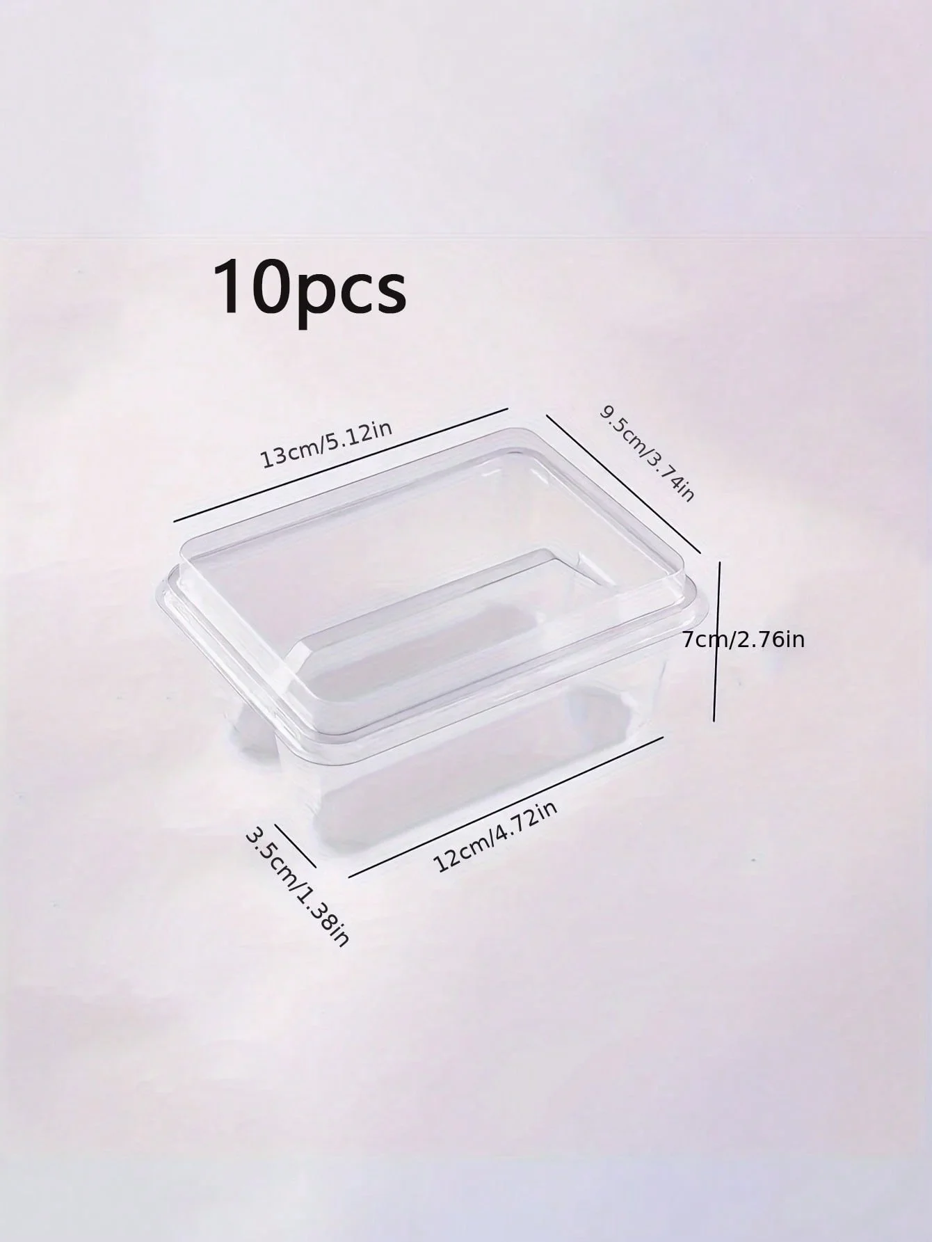 صندوق تعبئة الساندويتش مقصورة مزدوجة يمكن التخلص منها شفافة مربعة شعبية الخبز نخب ساندويتش علبة التعبئة والتغليف 10 قطعة #6