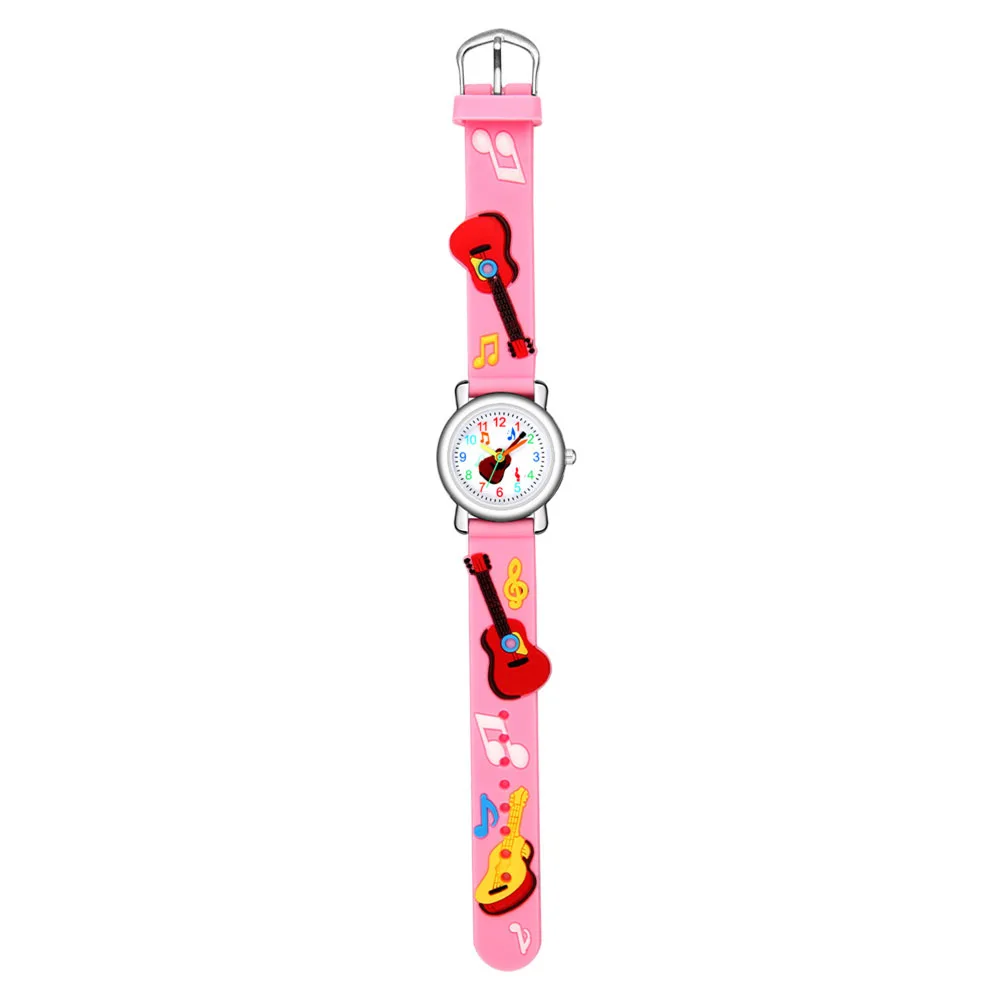 

3D Guitar Watch Kids Students Lightweight Durable Plastic Birthday Gift Children Wristwatch Strap Comfortable Cool Funny