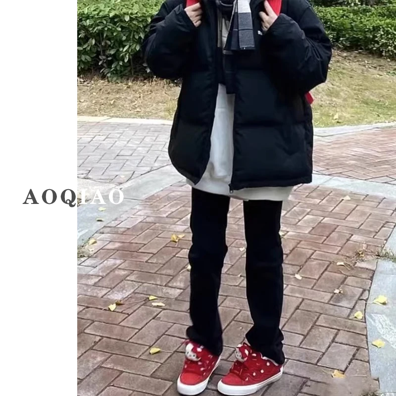 Bla High-Waist Straight-Leg Stretch Denim Jeans Women's Retro Slim Fit Autumn New plus Size Elastici Cigarette Pants