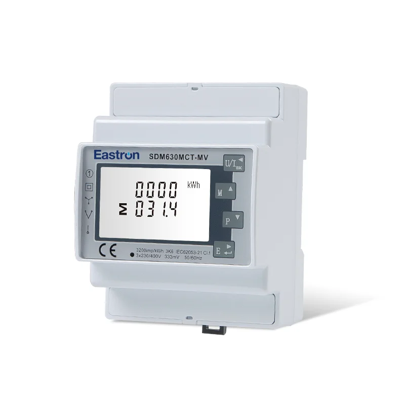 SDM630MCT-MV con 3 pezzi TU10 50A/333mV input, pulsanti touchscreen, comunicazione RS485