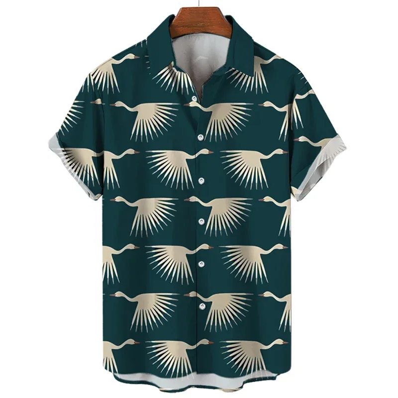 Camisa hawaiana con estampado Digital para hombre, camisa de manga corta, suelta, informal, para vacaciones y playa