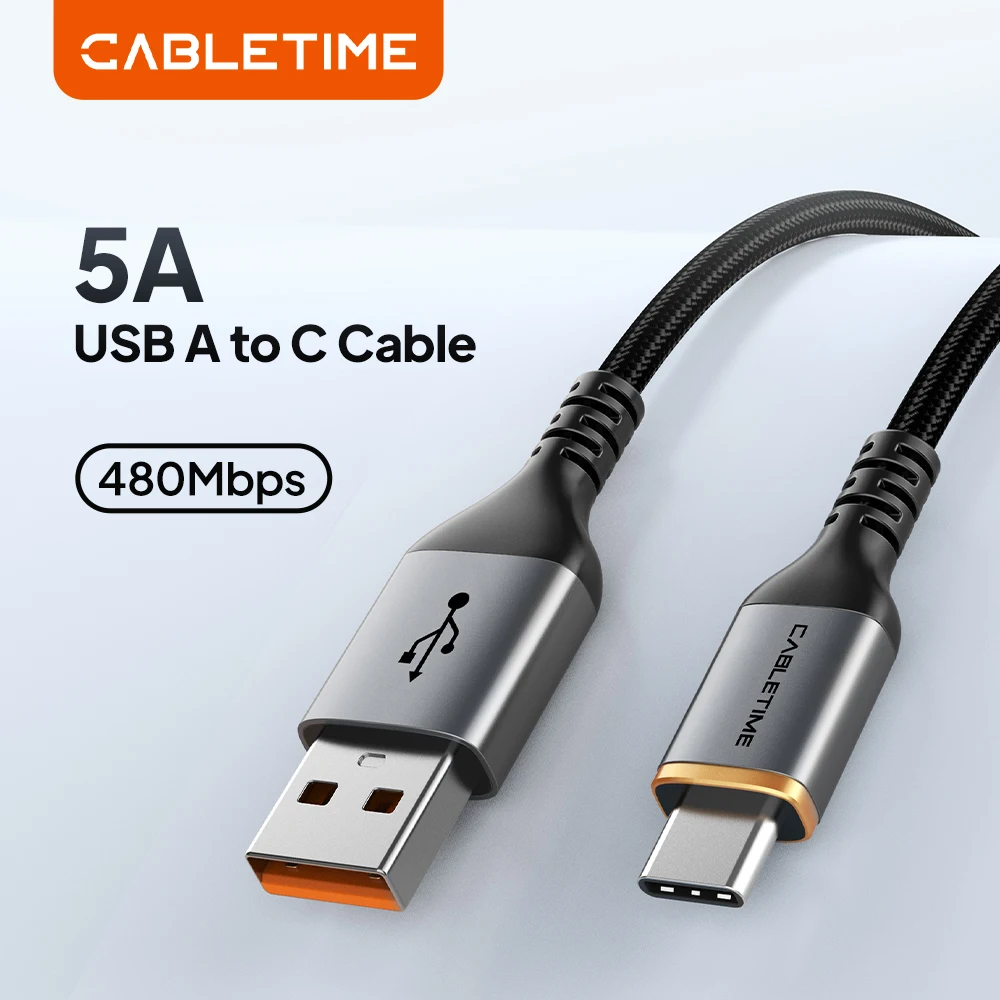 CABLETIME 5A USB Typ-C Kabel Schnellladekabel QC3.0 für iPhone Ladekabel für Samsung Xiaomi Huawei USB Typ-C Kabel