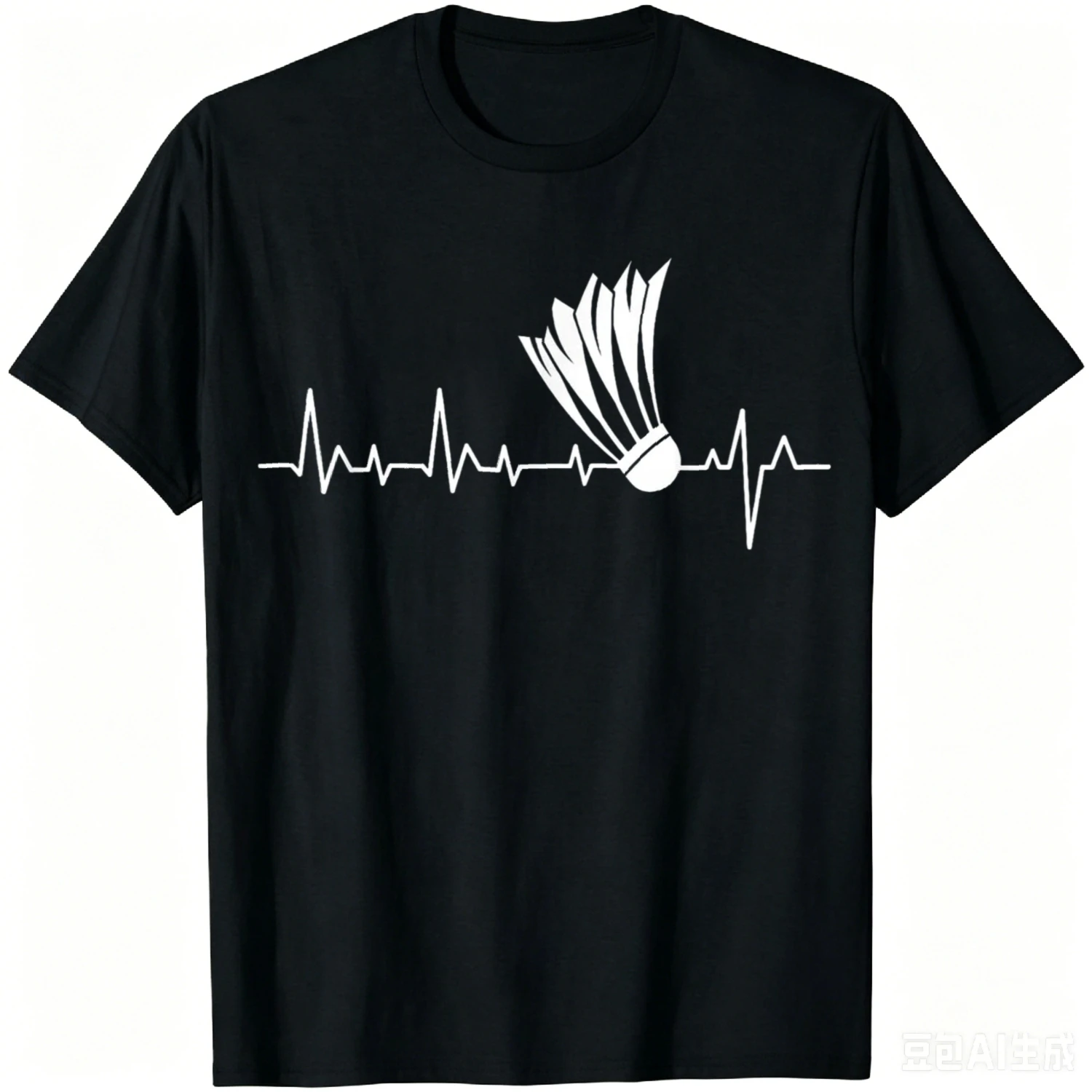 Shuttlecock Heartbeat - Badminton Player Sports Lover Birdie T-Shirt Breathable and Comfortable Printed T-shirt Graphic  Tee
