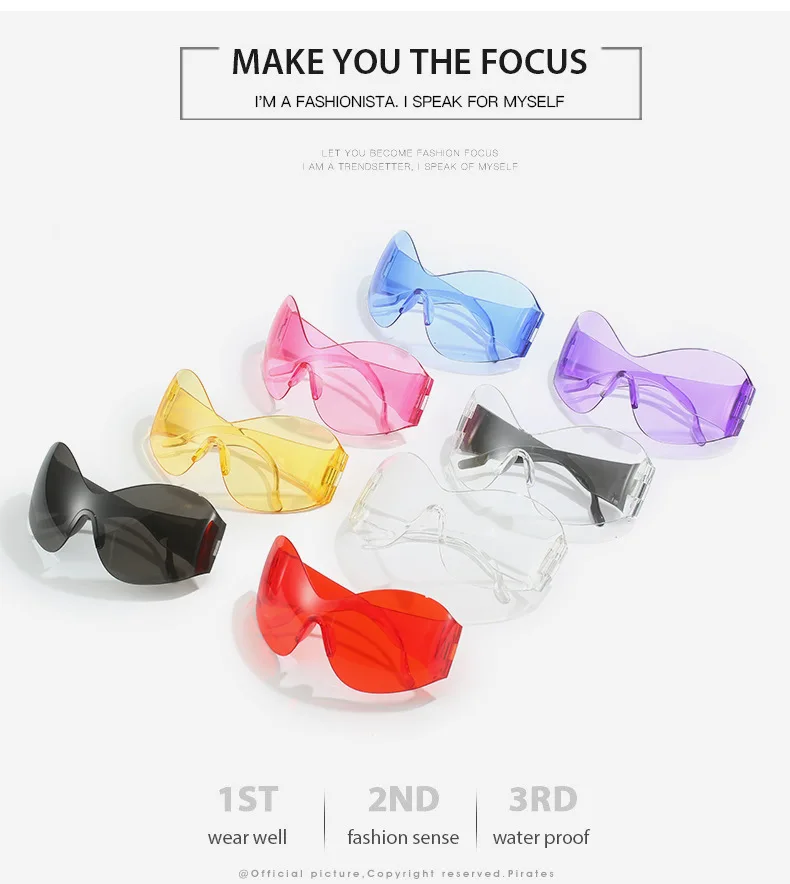 Übergroße Y2K Punk Randlose Sonnenbrille für Damen und Herren, Großer Rahmen Steampunk Schmetterlings-Schutzbrille für Damen, 2000er-Jahre Goggle-Brillen – Detail 4