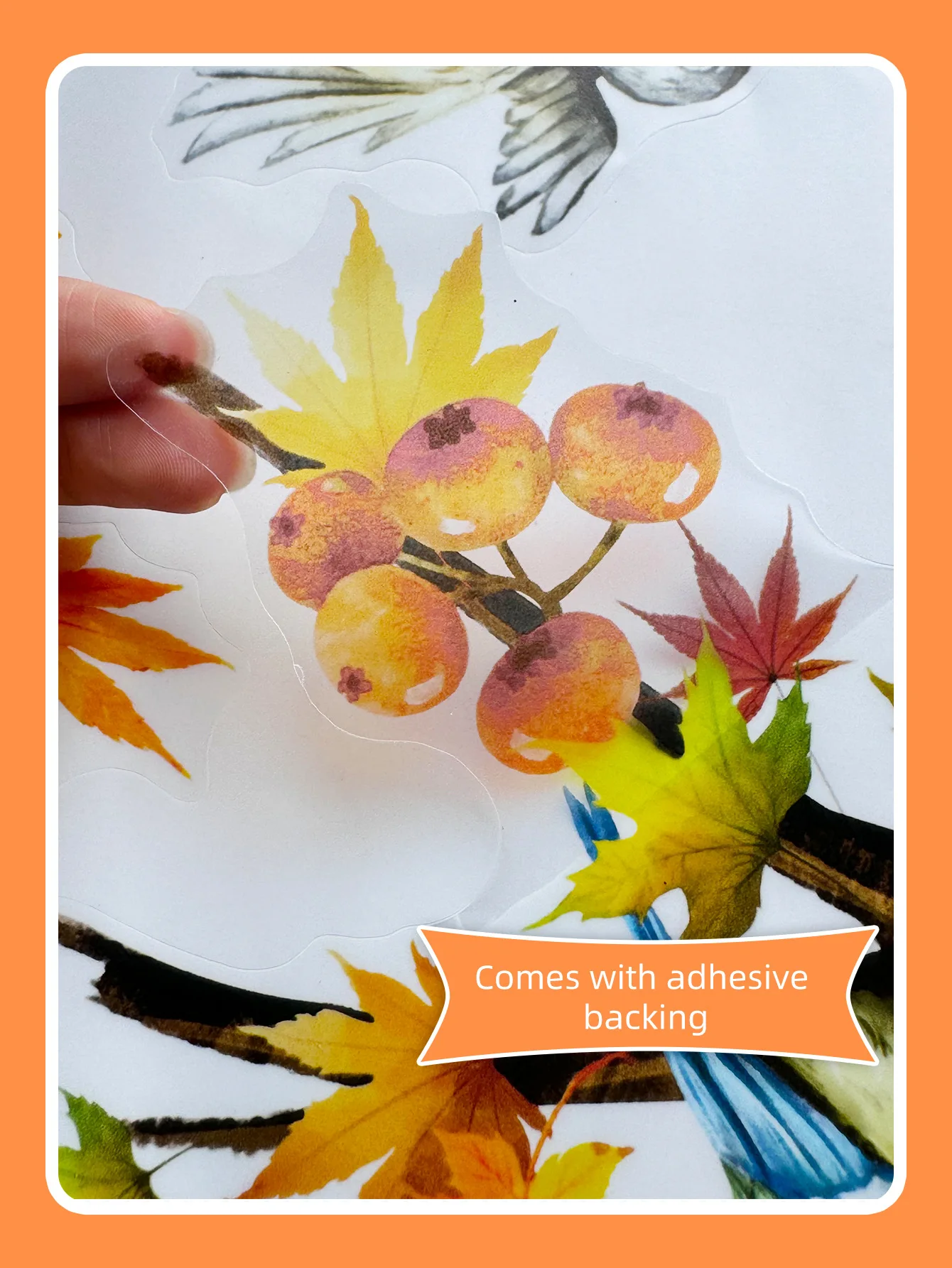 Autumn Branches Flowers Birds Wall Sticker Living Room Background Decor Bedroom Decoration Self-adhesive Home Beautify Wallpaper