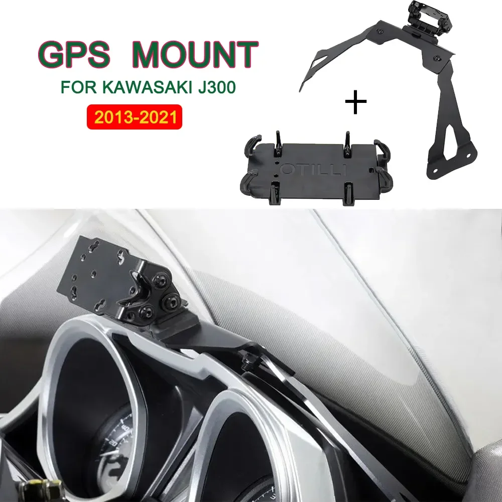 Motorcycle FOR Kawasaki J 300 2013-2021 J300 Smart Phone Navigation GPS Plate Bracket Adapt Holder Kit 2020 2019 2018 2017 2016