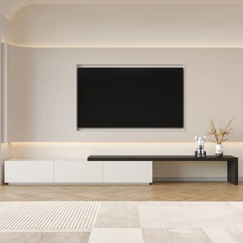 Design Extend Tv Stand Wood White Shelf Minimalistic Tv Table Sideboards European Mobile Tv Soggiorno Furniture Living Room