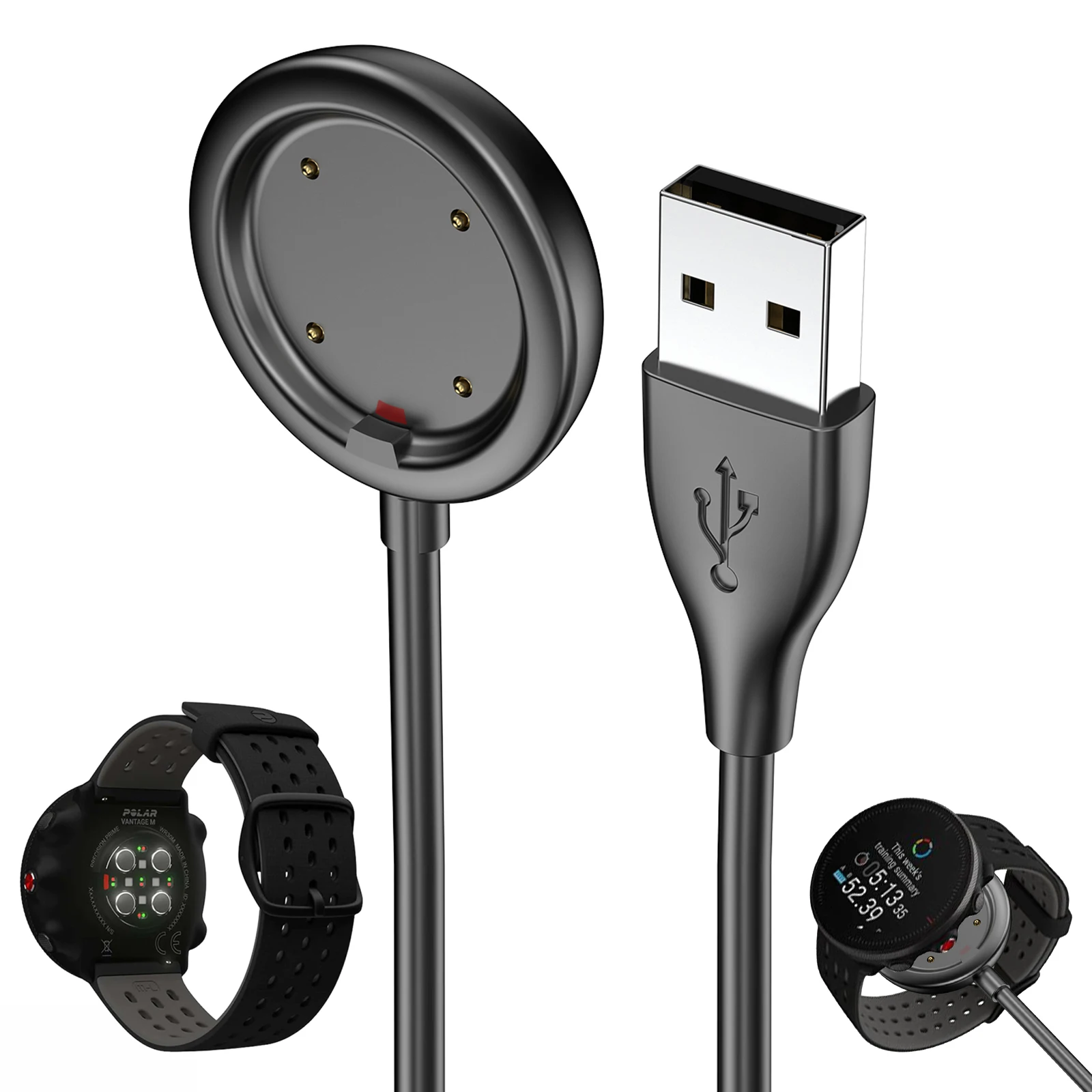 

1m Replacement Charger Cradle Replacement USB Charger Charging Dock Cable for POLAR Vantage V/Vantage M/ POLAR GRIT X/Ignite