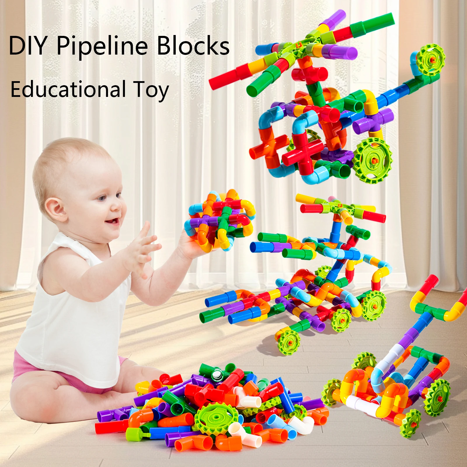 

Building By Splicing Water Pipes With Building Blocks DIY Toys