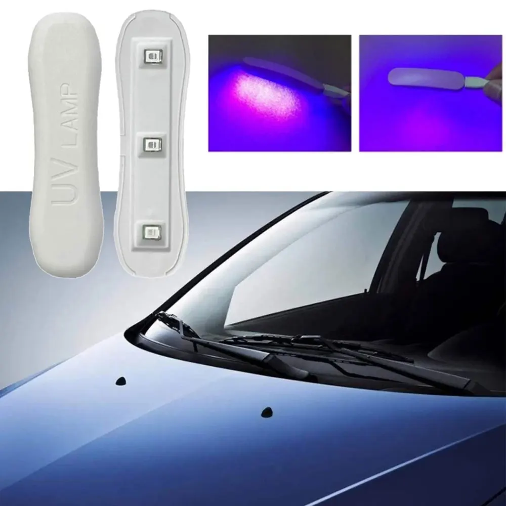 Branco Universal Auto Glass Cure Light, Window Resin Curado UV Lamp, Iluminação Windshield Repair Tool, Limpeza do carro, Vidro Repair Fluid