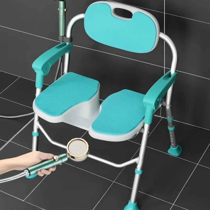 

‌ Складной U-образный стул для душа для пожилых людей — нескользящее сиденье для ванны с подлокотниками, легкий портативный стул для пожилых людей, поддержка ADA