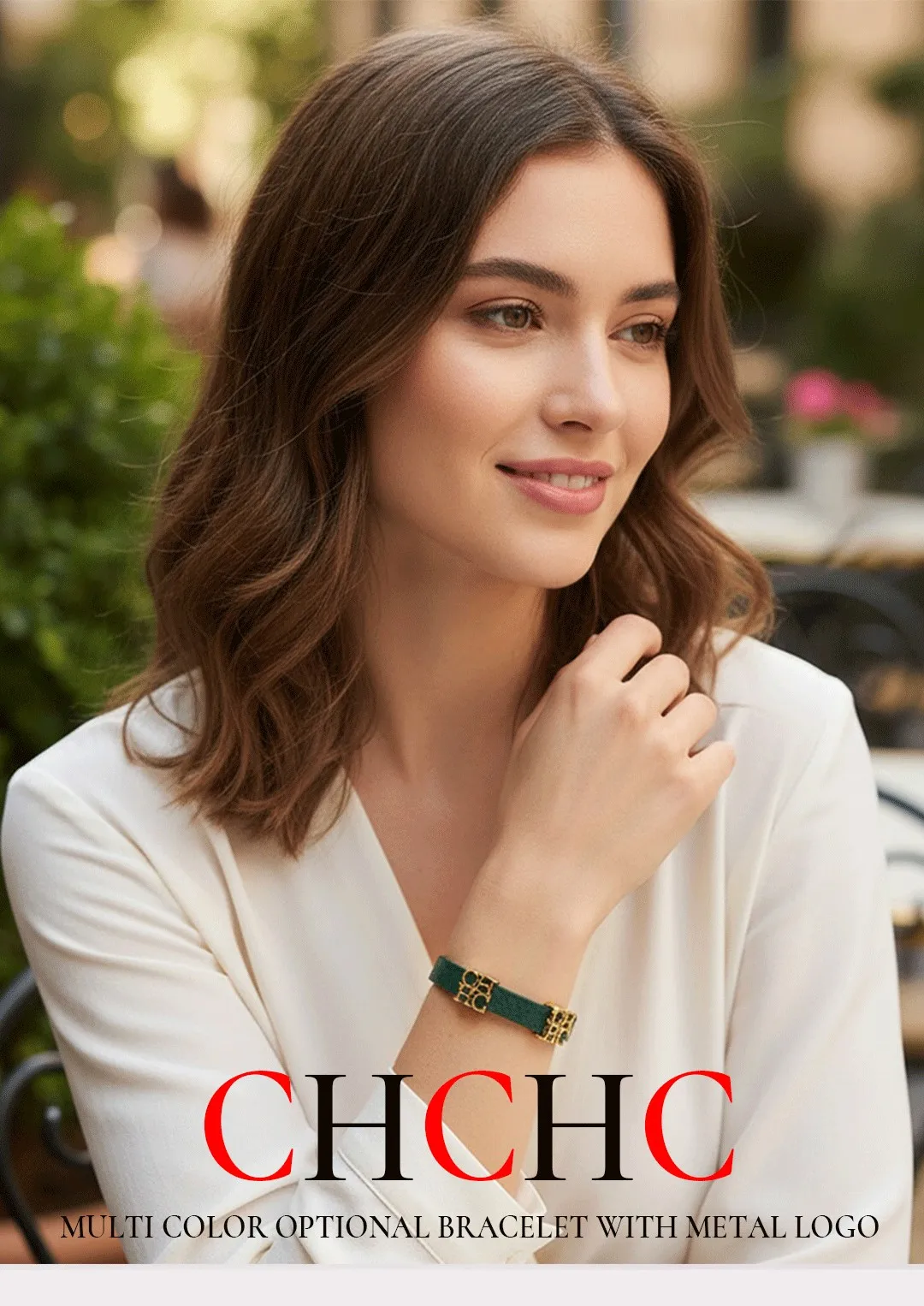 CH Damen-Vintage-Armband, Metall, Buchstabendekoration, schlicht, klassisch, mehrere Stile, vielseitig, für den Alltag – Detail 1