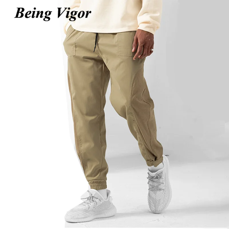 

Being Vigor Patchwork Mens Jogger Pants Elastic Bottom Street Jogging Sweat Pants