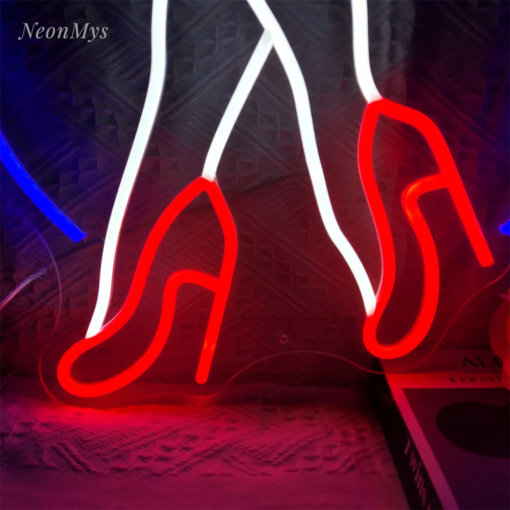 Kaki wanita seksi tanda Neon Bar ruang permainan klub pesta kamar tidur rumah untuk gantungan dinding dekorasi seni kecantikan wanita kaki suasana lampu