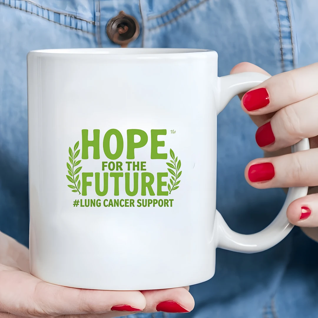 

11oz Hope Cup for Lung Cancer Support Olive Branch Christmas Gift for Family Office