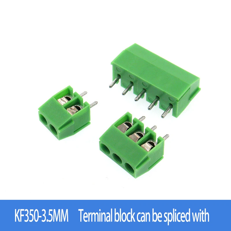 KF350-3.5MM 2P 3P green terminal block 3.5MM connector can be spliced with terminal post 300V10A