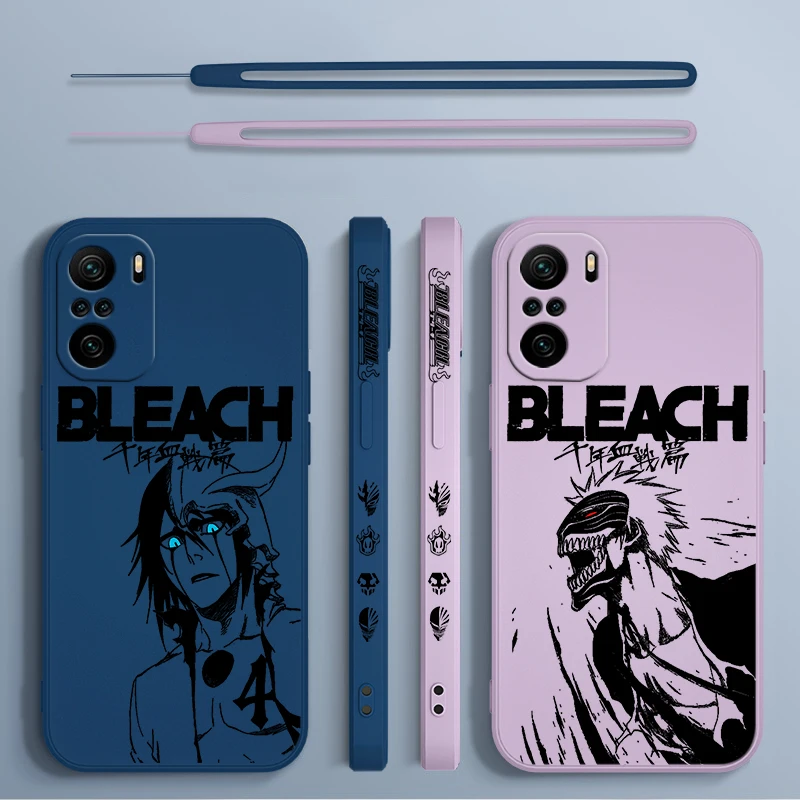 BLEACH Thousand Year Blood War For Xiaomi Redmi Note 13 12 12Pro 11 11S 11T 10S 10 Pro Plus 5G Liquid Left Rope Phone Case