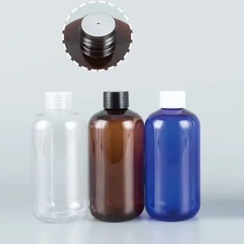 10pcs/lot Amber PET bottle brown color bottle flat shoulder plastic bottle cosmetic packaging bottle with screw cap/plug