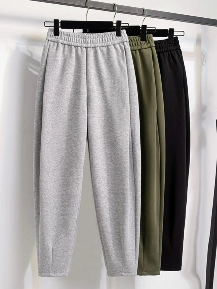 

Women's Fleece Lined Sports Pants Autumn Winter Straight Leg Casual Sweatpants High Waist Cotton Polyester Blend Harlan Pants