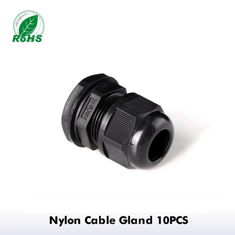 

10pcs Waterproof Cable Gland IP68 PG7-PG21 White Black Nylon Plastic Connector