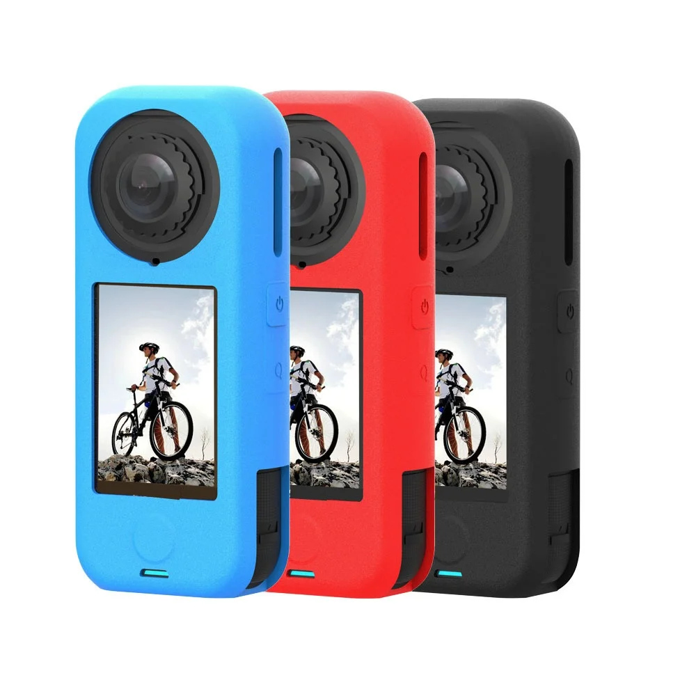 Siliconen beschermhoes met lensdop voor Insta360 X4 Air, huidhoes Zachte beschermhoes Anti-drop Volledige beschermer behuizing