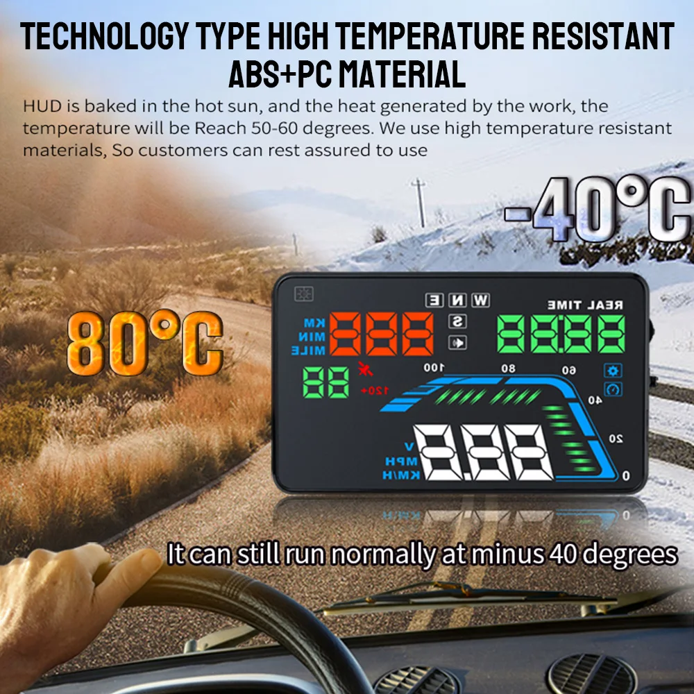 Q7 Auto HUD Display Voorruitprojector 5,5 "Head-up Display GPS Digitale Klok Overspeed Waarschuwing