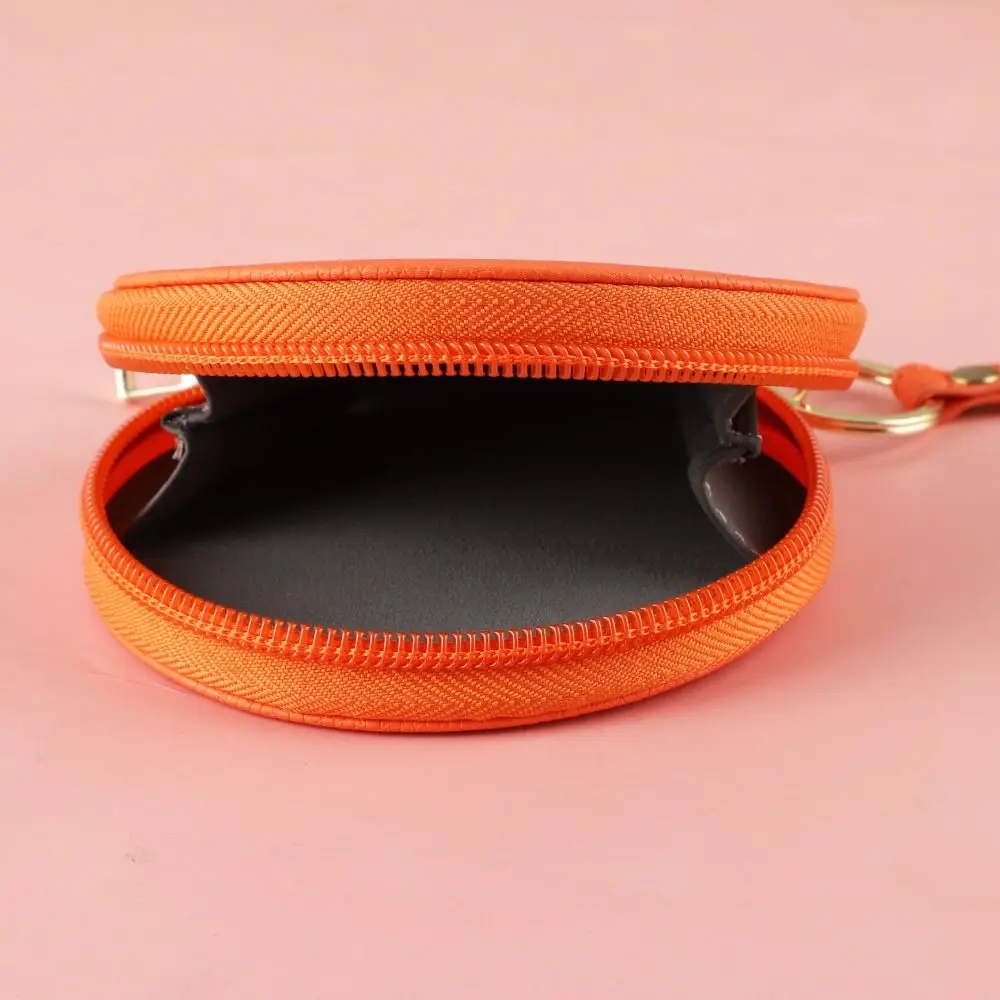PU Leather PU Leather Coin Purse Bag Pendant Keychain Korean Style Round Wallet Small Storage Bag Earphone Bag Small Storage Bag