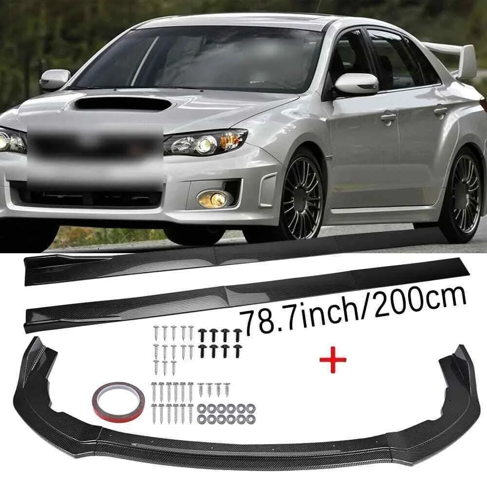 

For Subaru WRX STI 2011-2014 Front Bumper Lip Spoiler Splitter Kit 78.7" Side Skirts United States