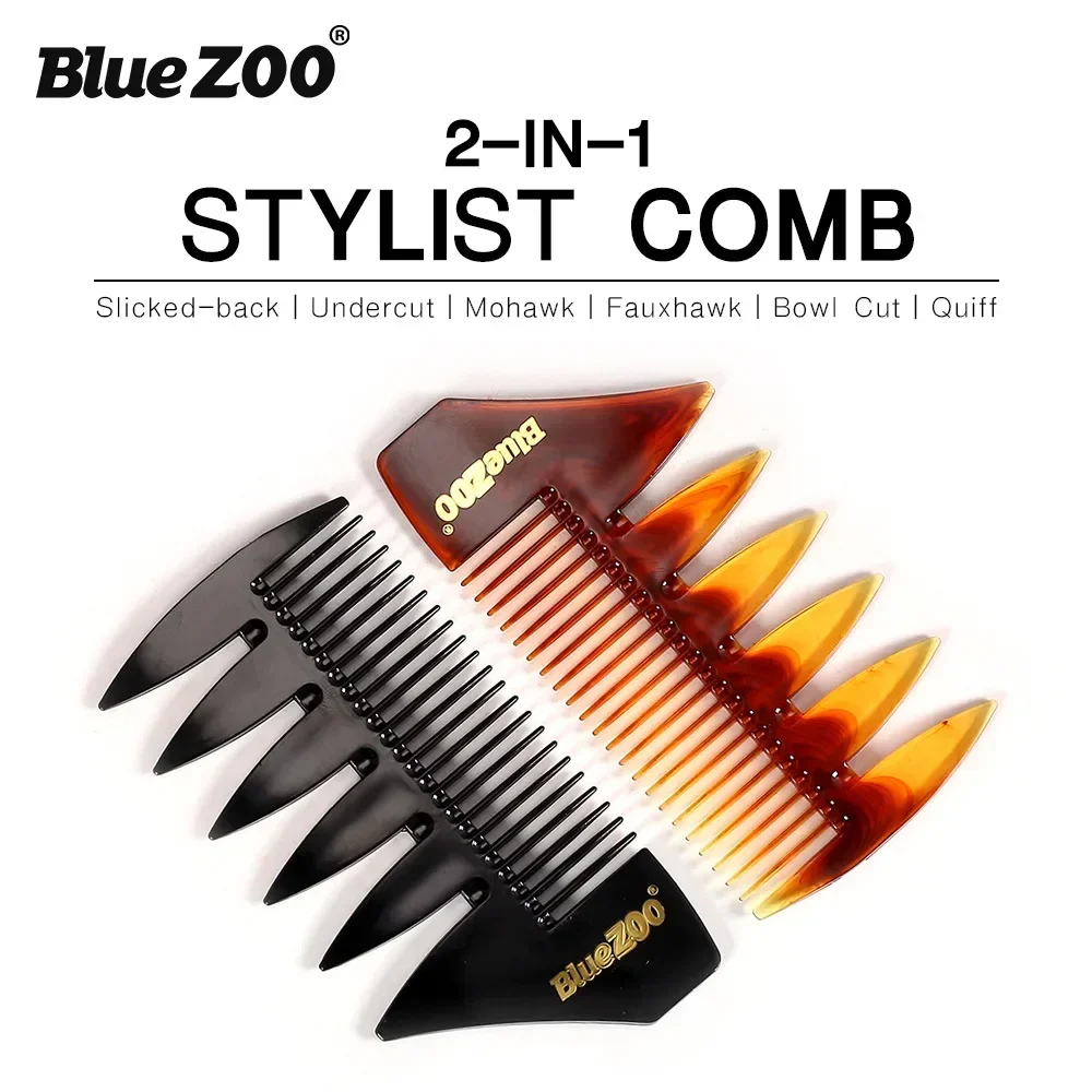 Professional Fish Bone Shape Hair Brush Double Side Tooth Combs Man Hair Styling Tool Barber Hair Dyeing Cutting Coloring Brush