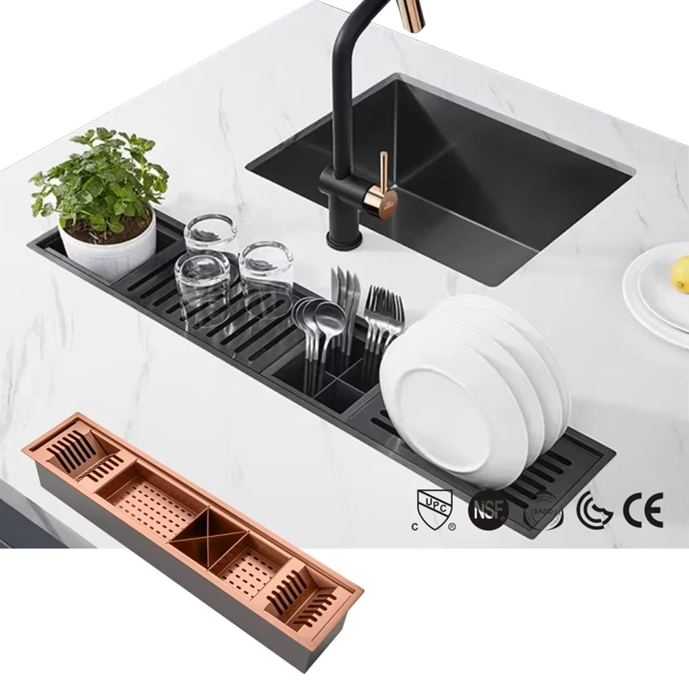 

Factory Best Price Single Bowl Kitchen Sink Quality Sus304 Stainless Steel Undermount Draining Four Triangle Top Design