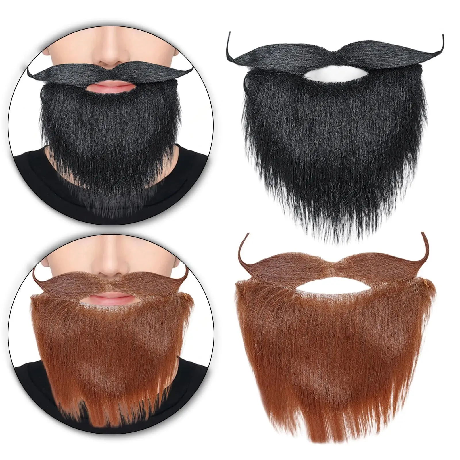 Facial Hair Stage Performance Makeup Realistic Mustache for Cosplay Halloween