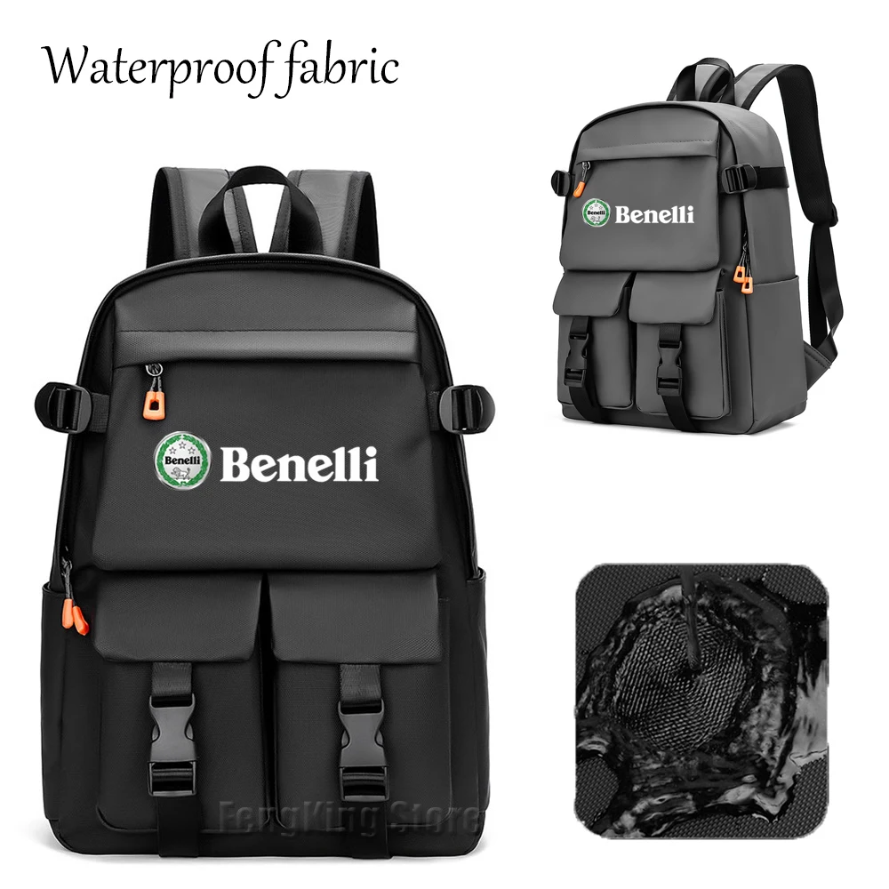 

For BENELLI TNT 125 TNT135 Jinpeng 502 Waterproof fabric backpack for men's simple casual business travel computer backpack