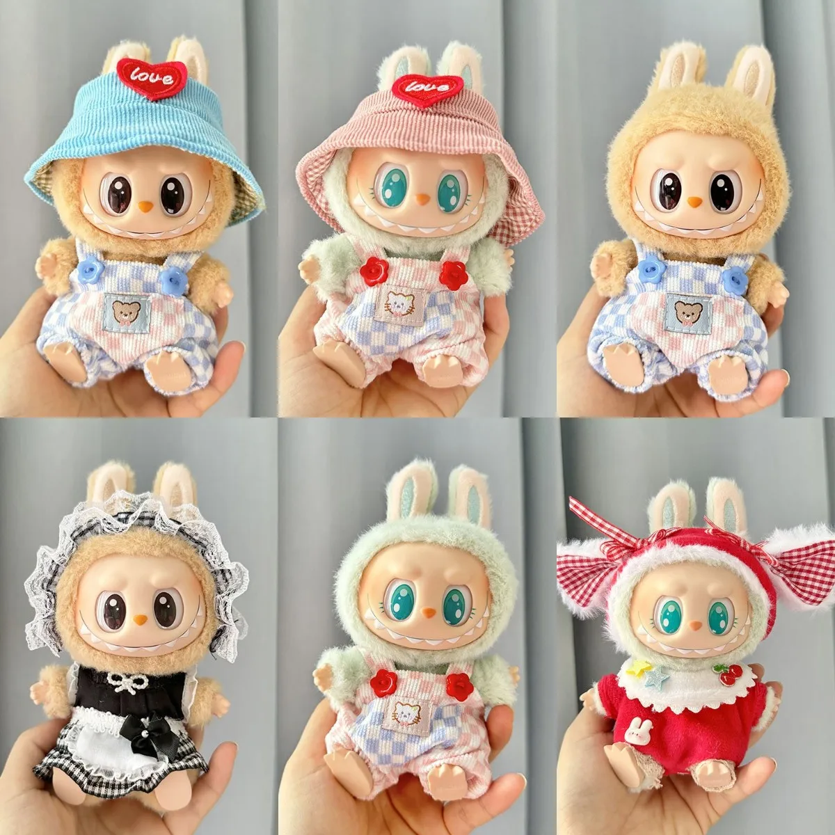 Cute Mini Plush Doll'S Clothes NO Doll Outfit For Korea Kpop Exo 17cm Labubu II Idol Dolls Sitting Party Clothing DIY Xmas Gift