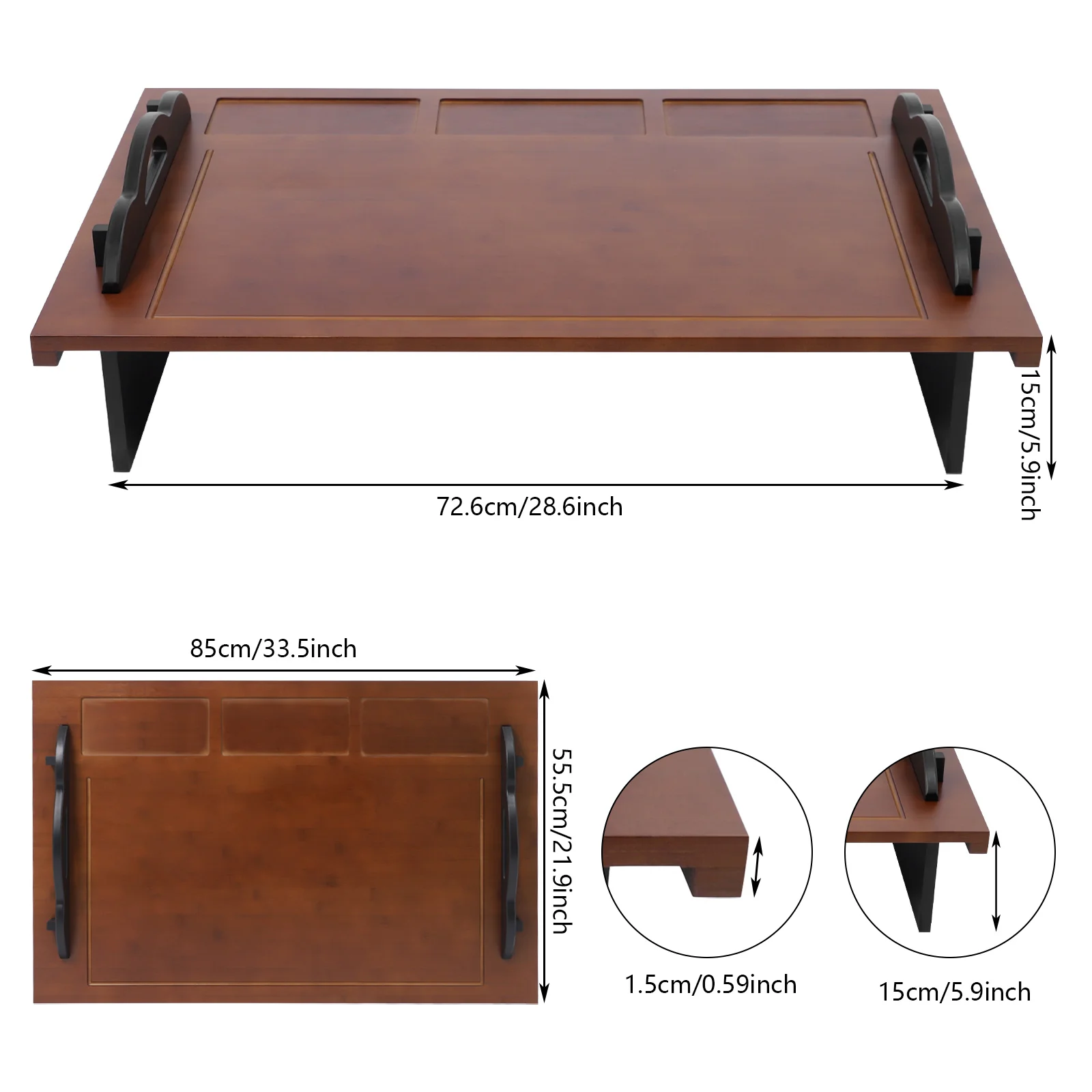 

Premium Acacia Wood Noodle Board Stove Cover - 29"x21" Multifunctional Stovetop Cover w/ 2 Sets of Handles & Non-Slip Pads